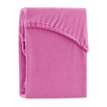 Cearșaf elastic pentru pat dublu ameliahome ruby siesta, 200-220 x 200 cm, fucsia