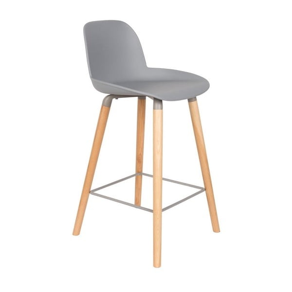 Set 2 scaune bar Zuiver Albert Kuip, înălțime scaun 65 cm, gri deschis