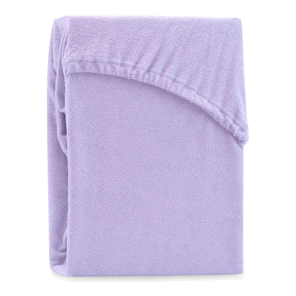 Cearșaf elastic pentru pat dublu AmeliaHome Ruby Siesta, 180-200 x 200 cm, violet AmeliaHome imagine noua
