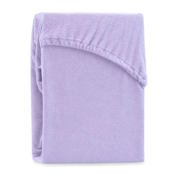 Cearșaf elastic pentru pat dublu ameliahome ruby siesta, 180-200 x 200 cm, violet