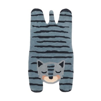 Covor din in pentru copii nattiot blue tigger, 65 x 125 cm