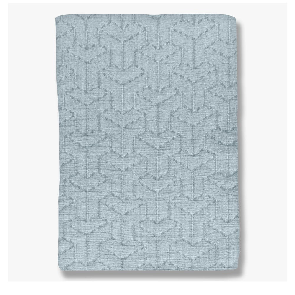 Cuvertura albastru-deschis din bumbac reciclat pentru pat de o persoana 140x250 cm Trio a€“ Mette Ditmer Denmark