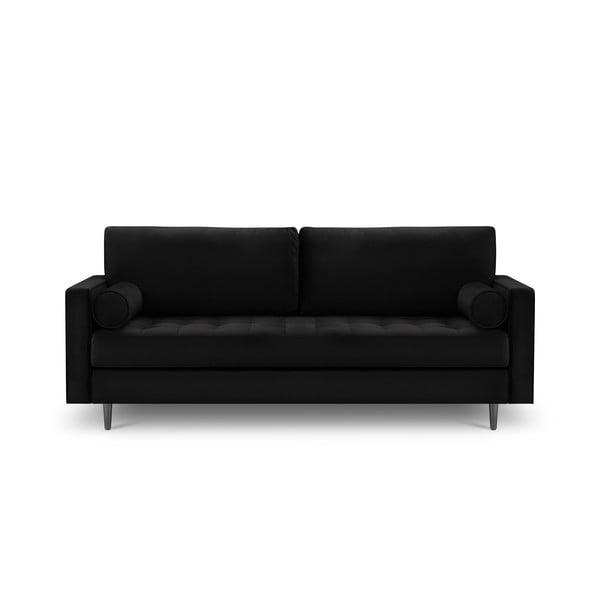 Canapea din catifea Milo Casa Santo, 219 cm, negru