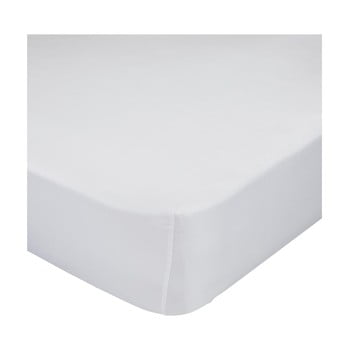 Cearșaf elastic din bumbac happy friday basic 90 x 200 cm, alb