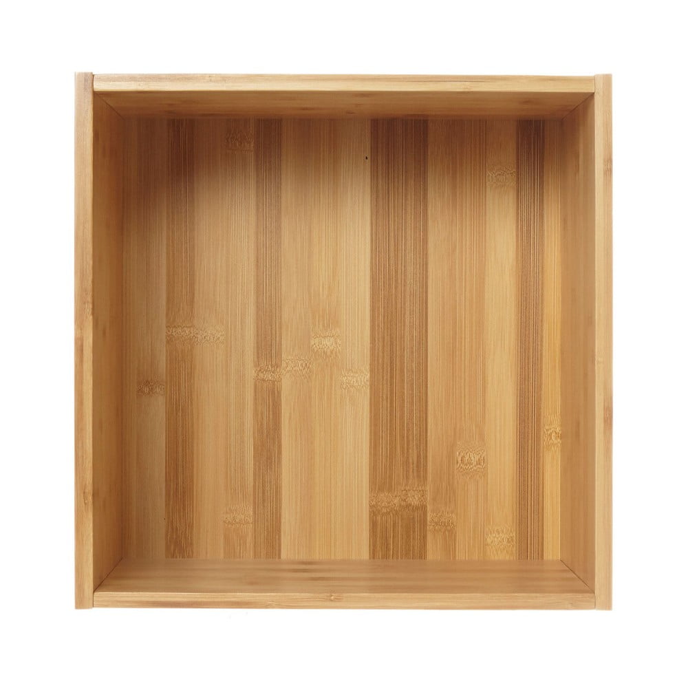 Raft de perete din lemn de bambus Furniteam Design, 35 x 35 cm