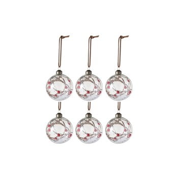 Set 6 globuri din sticlă pentru crăciun j-line bauble, ø 8 cm