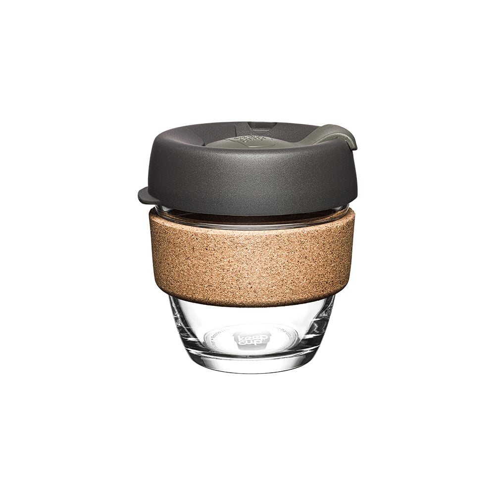 Cană de voiaj neagră/maro 227 ml Brew Cork Nitro S – KeepCup