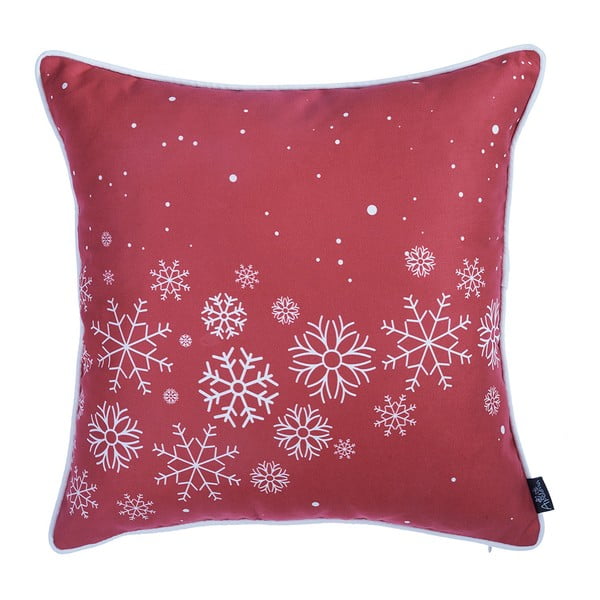 Față de pernă cu model de Crăciun Mike & Co. NEW YORK Honey Snowflakes, 45 x 45 cm, roșu