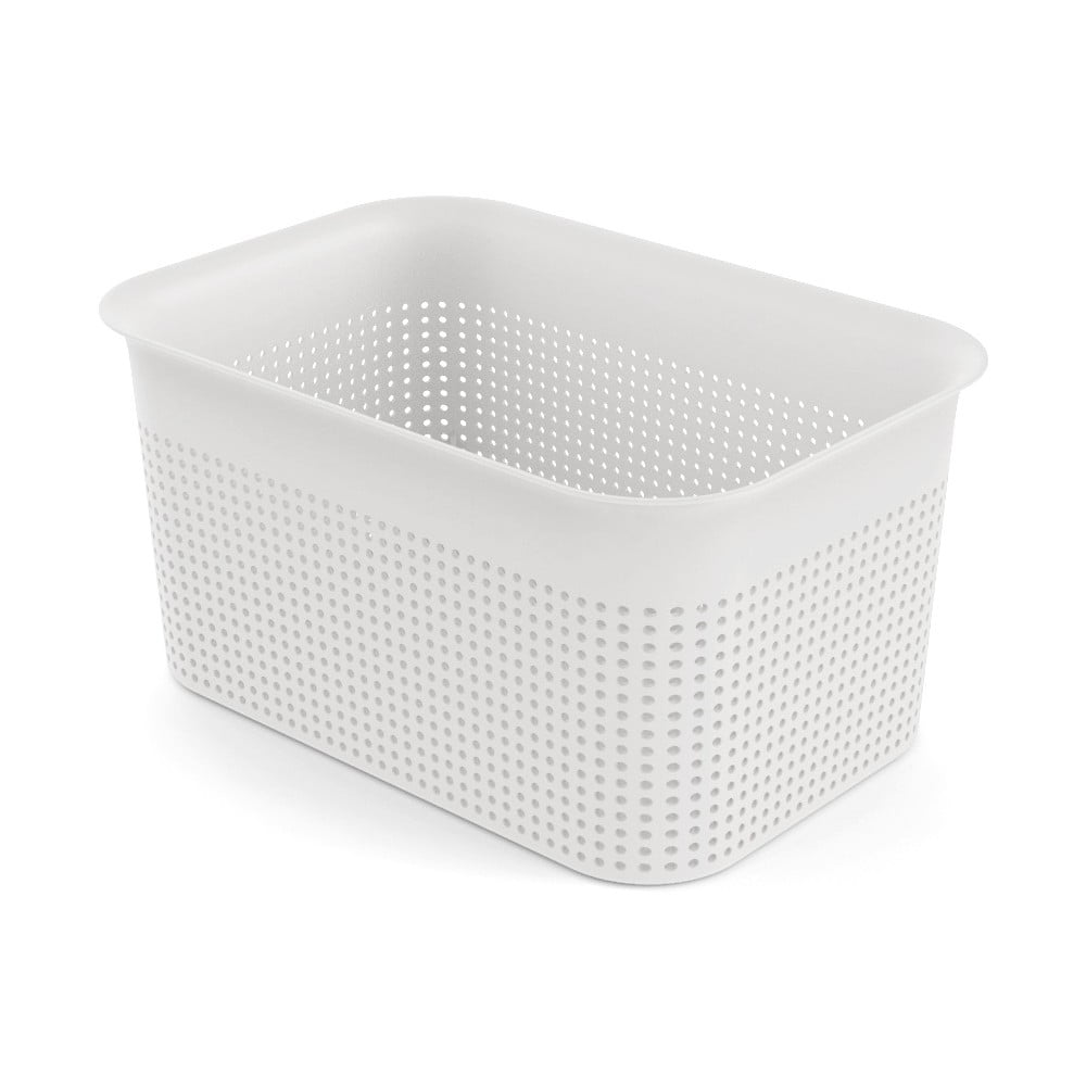 Coș de depozitare din plastic reciclat alb brisen - rotho