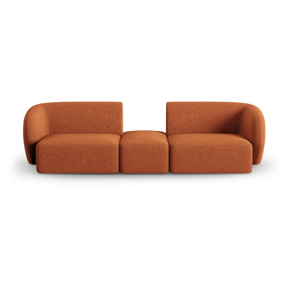 Canapea teracotă cu tapițerie din chenille 246 cm Paolo – Milo Casa