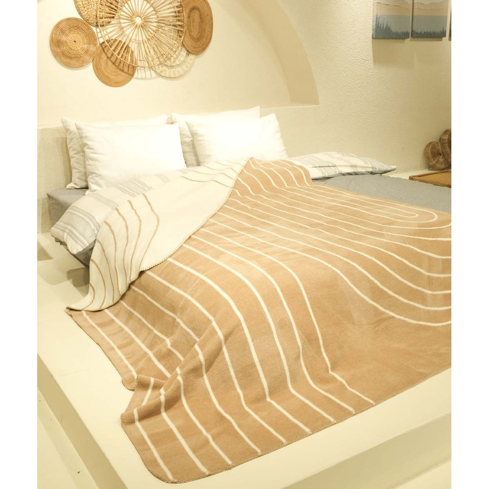 Cuvertură galben ocru/albă pentru pat de o persoană 150×200 cm Twin – Oyo Concept 150x200 imagine noua somnexpo.ro