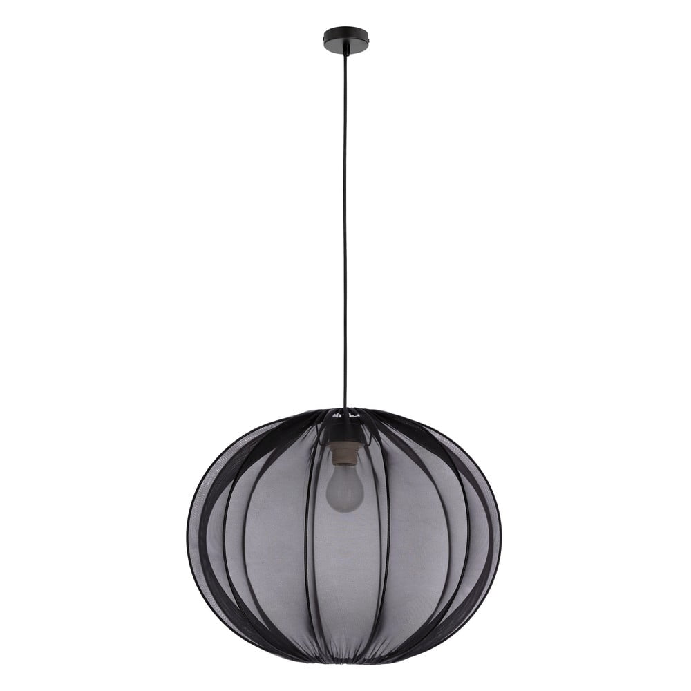 Lustră neagră cu abajur textil ø 52 cm Mellow – Candellux Lighting