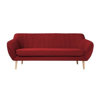 Canapea cu tapițerie din catifea mazzini sofas sardaigne, 188 cm, roșu