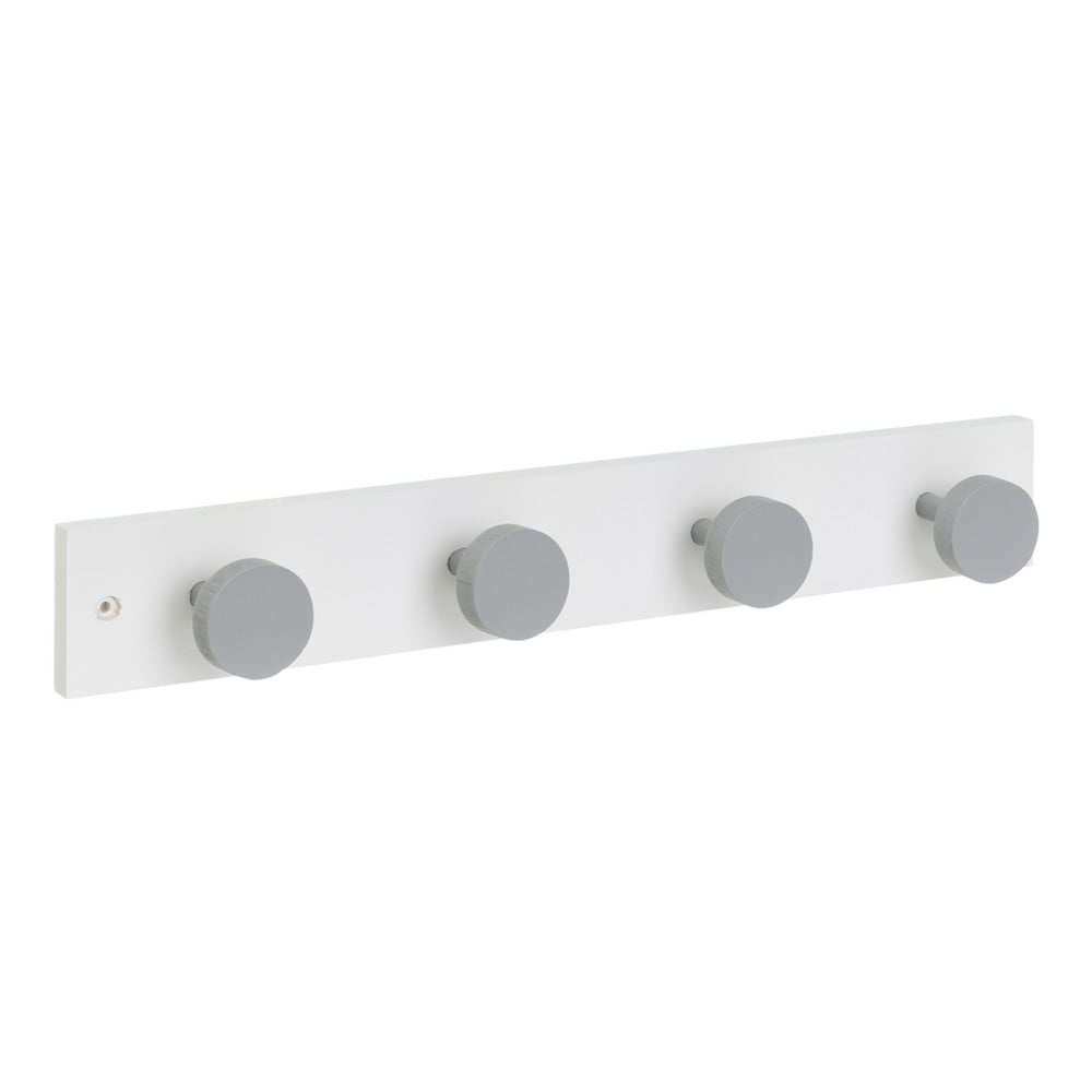 Cuier de perete alb/gri din lemn de pin 40 cm Anillos – Casa Selección
