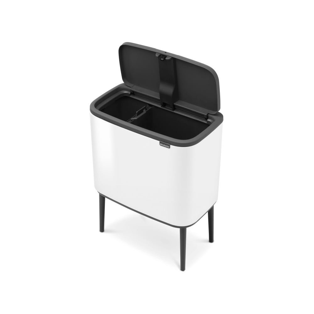 Coș de gunoi alb de reciclat/cu senzori de atingere din oțel 34 l Bo Touch Bin – Brabantia