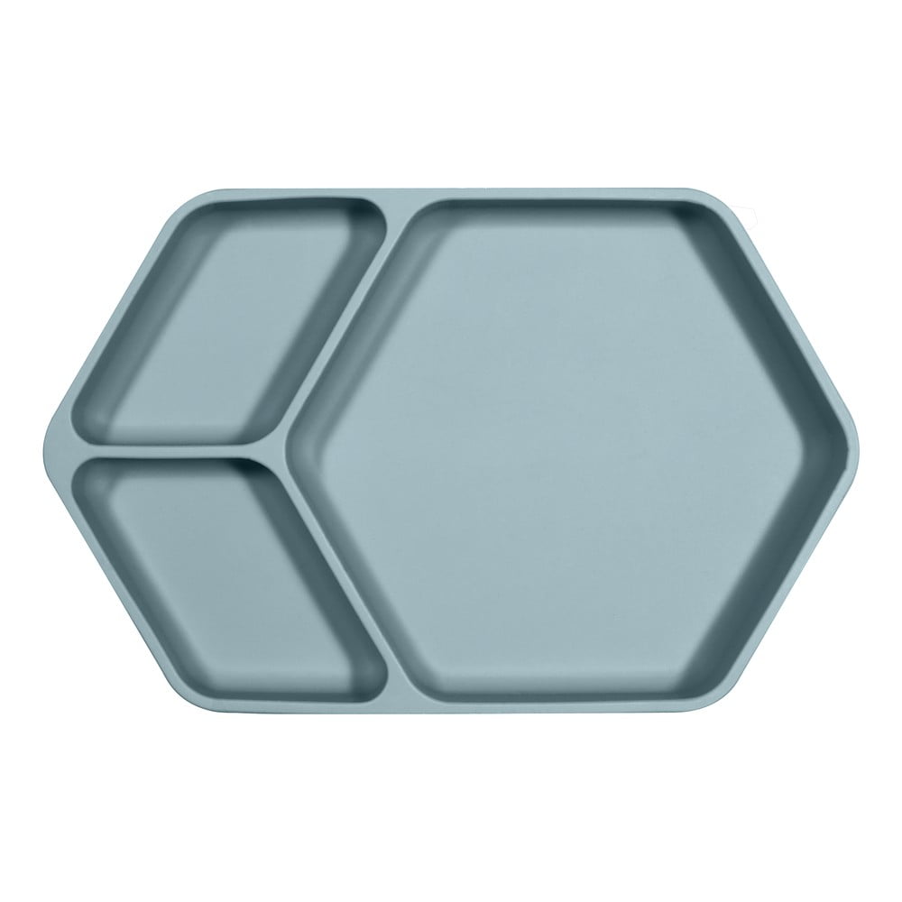 Poza Farfurie pentru copii din silicon Kindsgut Plate, 25 X 16 cm, albastru