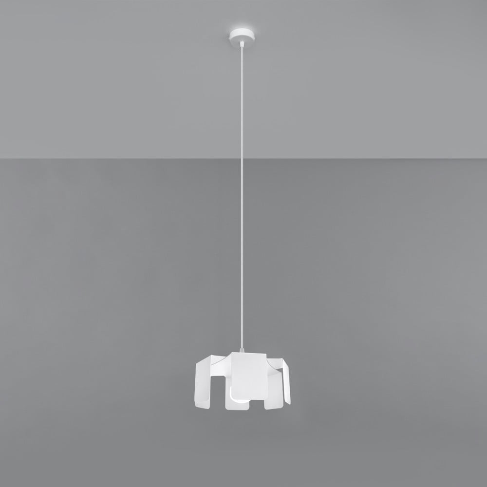 Lustră albă cu abajur din metal ø 24 cm Rossario – Nice Lamps