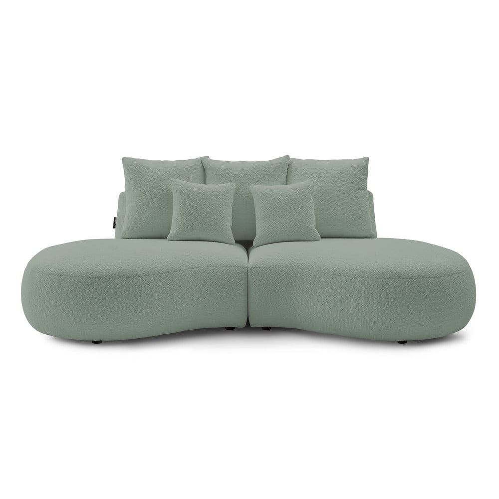 Canapea din stofă bouclé verde-deschis 260 cm Saint-Germain – Bobochic Paris 260 imagine noua