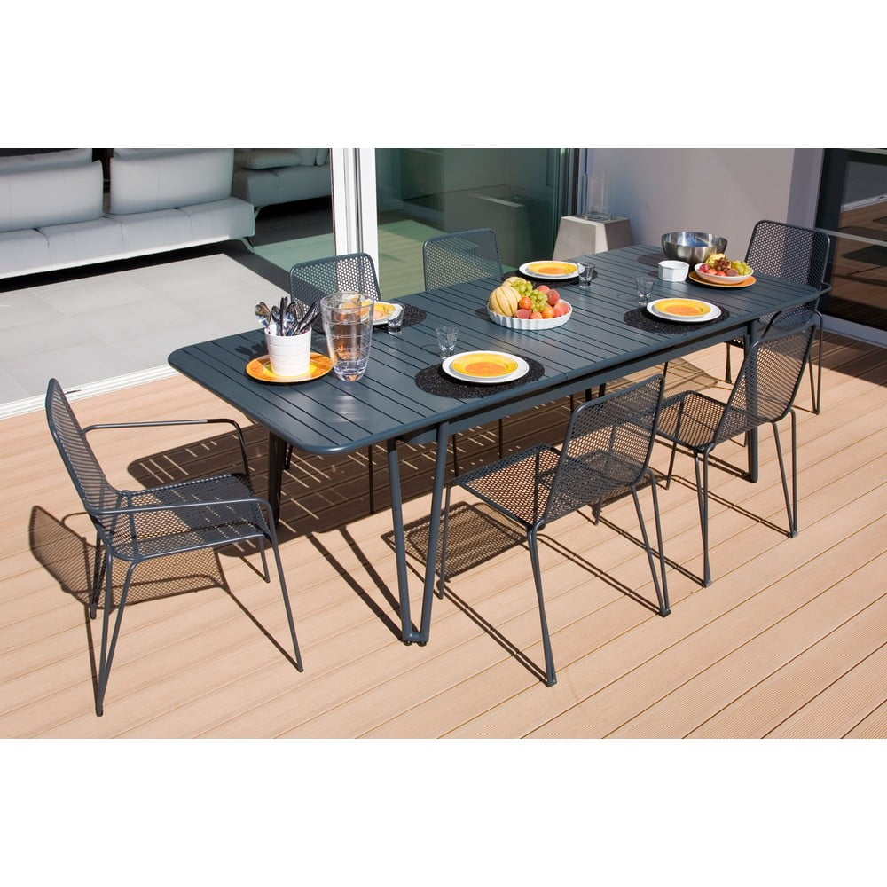 Poza Set de dining pentru gradina gri din metal Ambroise - Ezeis