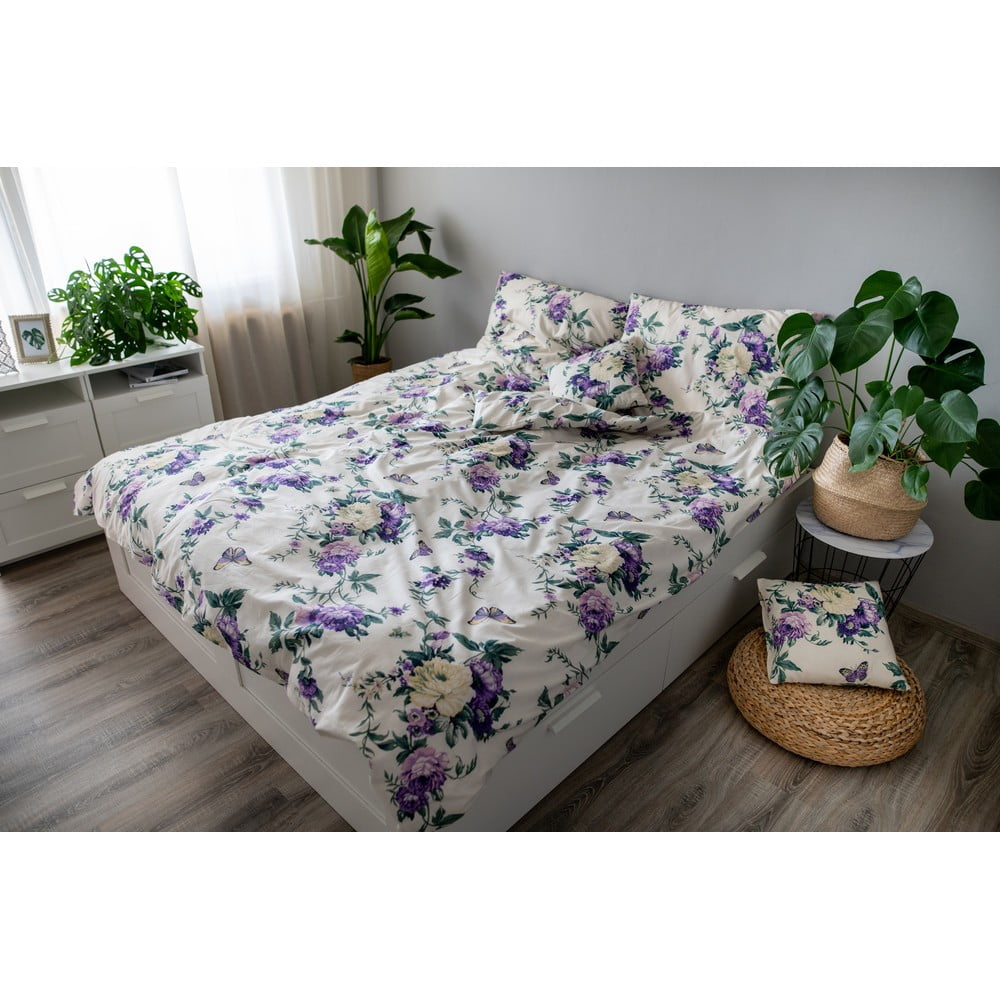 Lenjerie de pat din bumbac Cotton House Violeta, 140 x 200 cm bonami.ro imagine noua