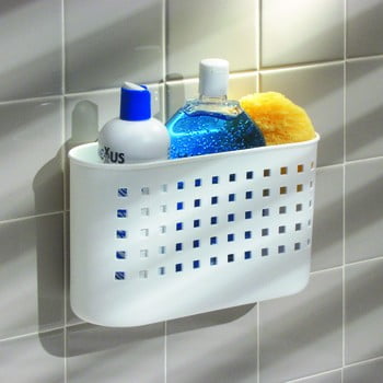 Cutie depozitare cu ventuze idesign, 26 x 18 cm, alb