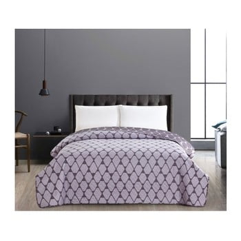 Cuvertură cu 2 fețe din microfibră decoking hypnosis rhombuses, 220 x 240 cm, gri-mov