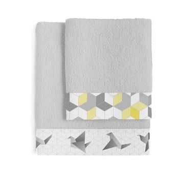 Set 2 prosoape din bumbac blanc symmetry