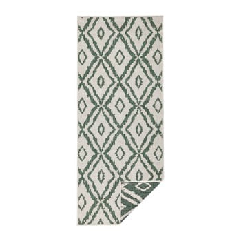 Covor adecvat pentru exterior bougari rio, 80 x 250 cm, verde - alb