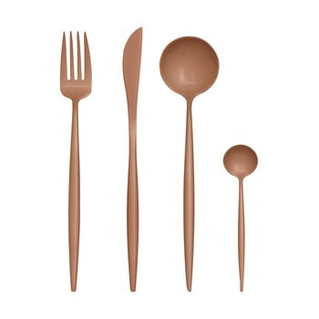 Set 16 tacâmuri din oțel inoxidabil premier housewares avie, roz