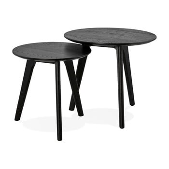 Set 2 măsuțe auxiliare cu blat negru kokoon espino