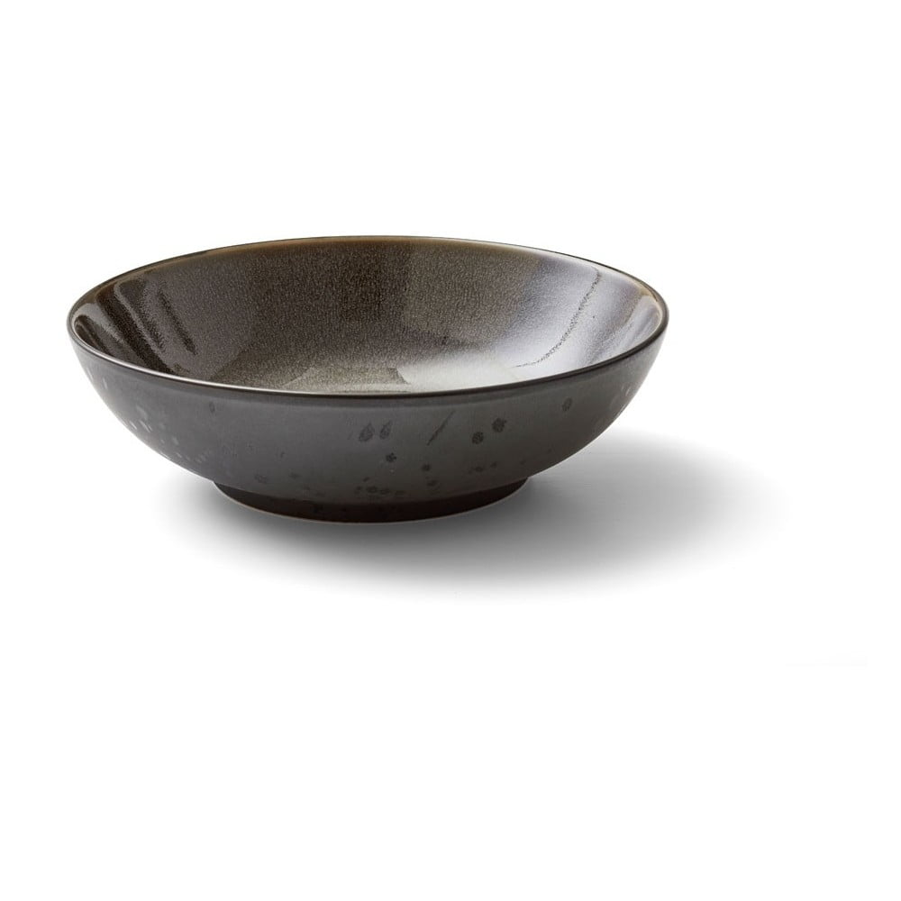 Bol din gresie ceramică pentru salată Bitz, ø 24 cm, gri – negru Bitz imagine 2022