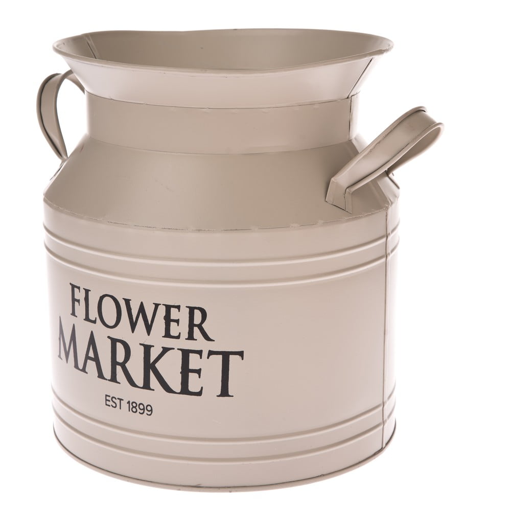 Ghiveci din metal dakls flower market, ø 20 cm, bej