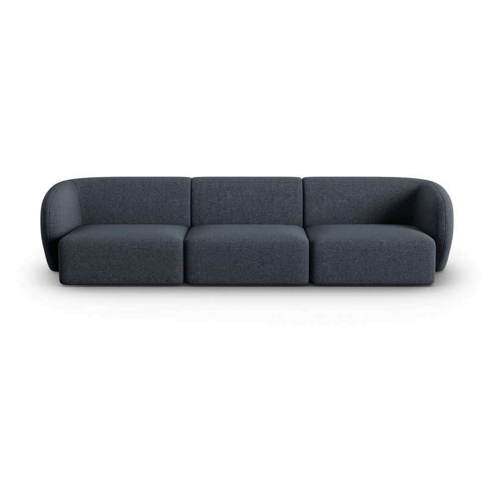 Canapea albastră cu tapițerie din chenille 266 cm Paolo – Milo Casa
