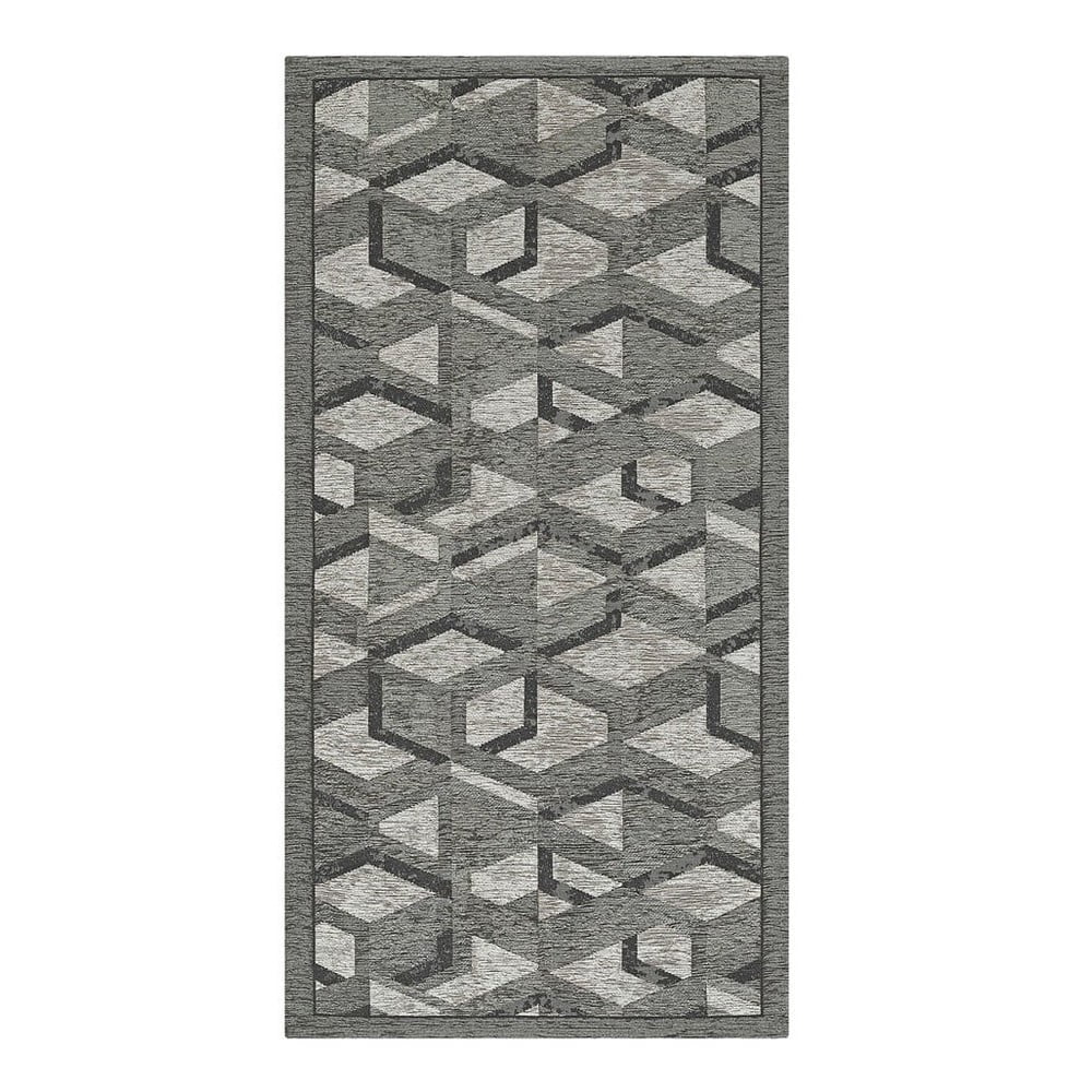 Traversă floorita hypnotik, 55 x 190 cm, gri-negru