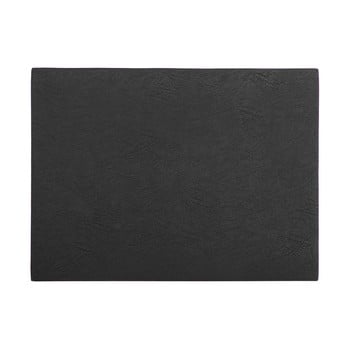 Suport farfurie din imitație de piele ziczac troja rectangle, 33 x 45 cm, negru