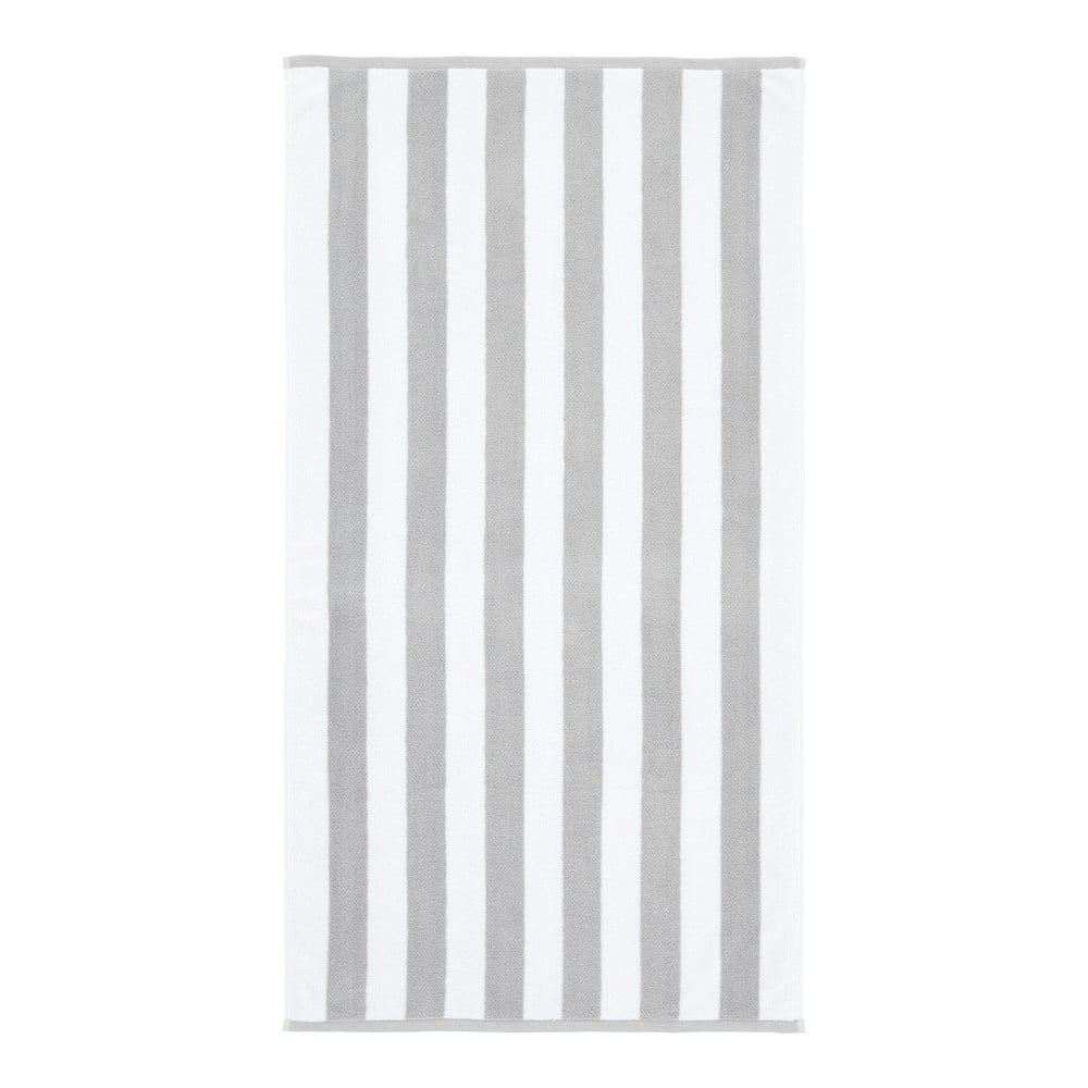 Prosop alb/gri din bumbac din frotir 90x140 cm Reversible Stripe – Bianca