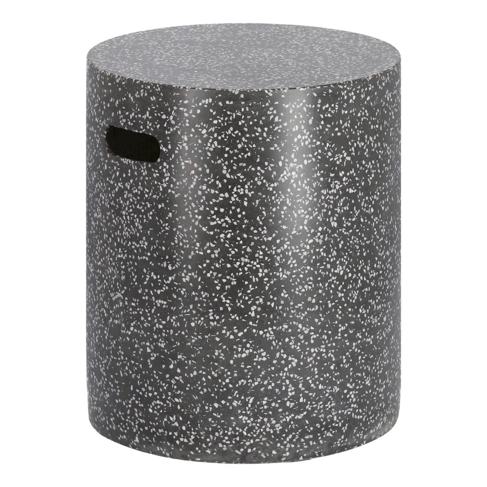 Masă auxiliară din beton Kave Home Jenell, ⌀ 35 cm, negru ⌀