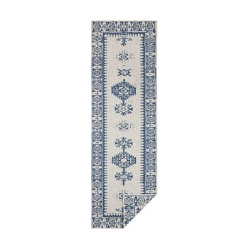 Covor adecvat pentru exterior Bougari Duque, 80 x 350 cm, albastru-crem