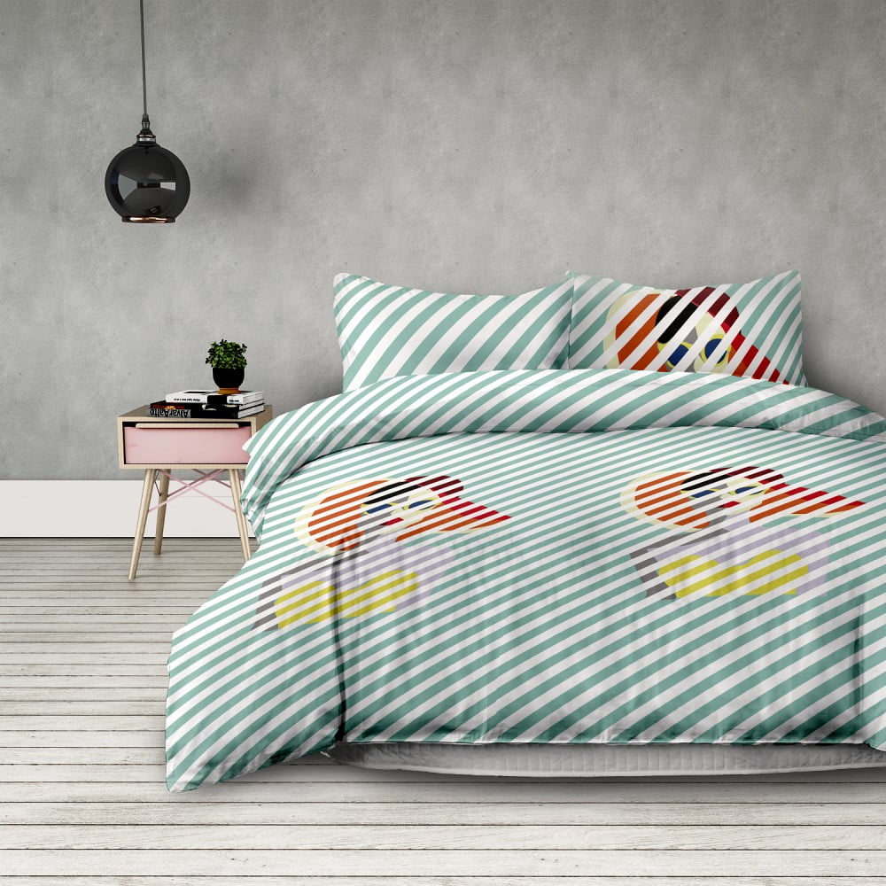 Lenjerie de pat din microfibră DecoKing Retro Girl, 135 x 200 cm + 80 x 80 cm 135 imagine noua somnexpo.ro