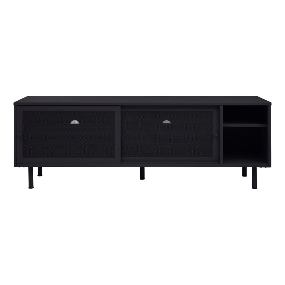 Comodă TV neagră din metal 160x55x45 cm Veep – Unique Furniture