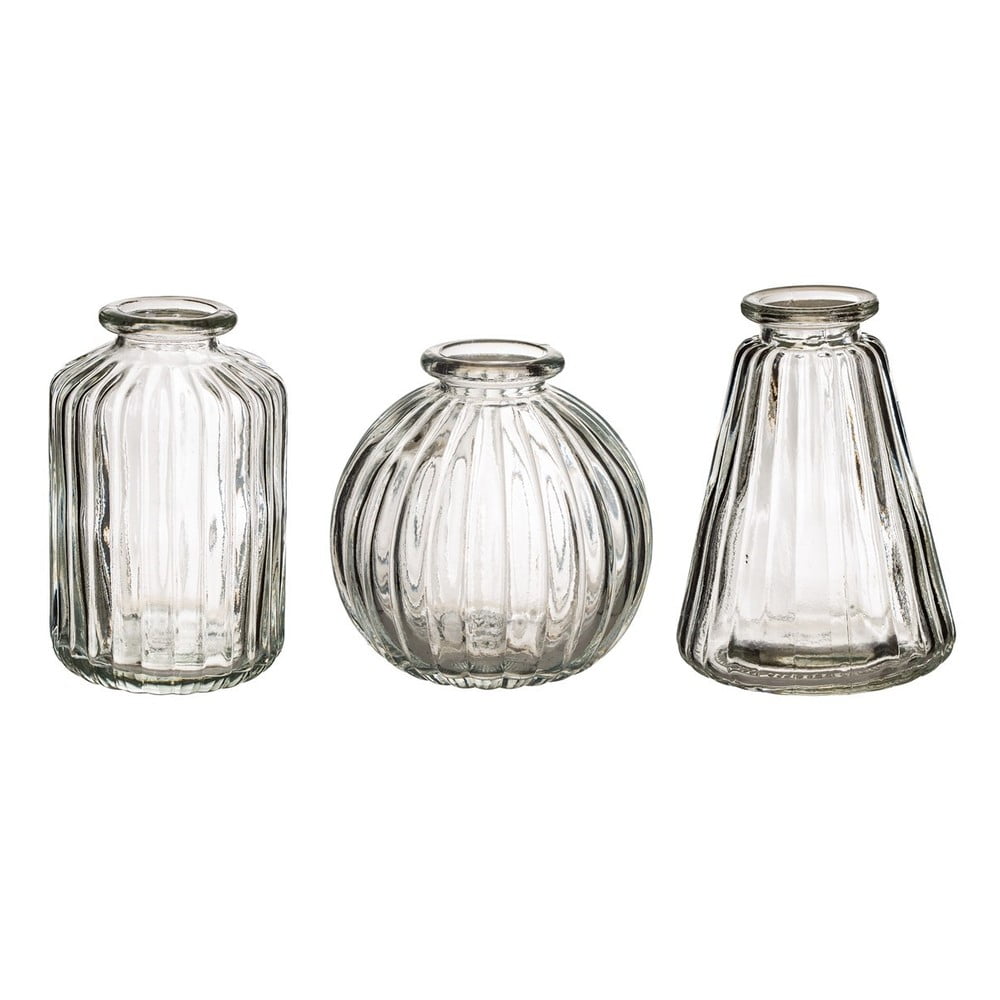 Set 3 vaze de sticla Sass & Belle Bud, transparent
