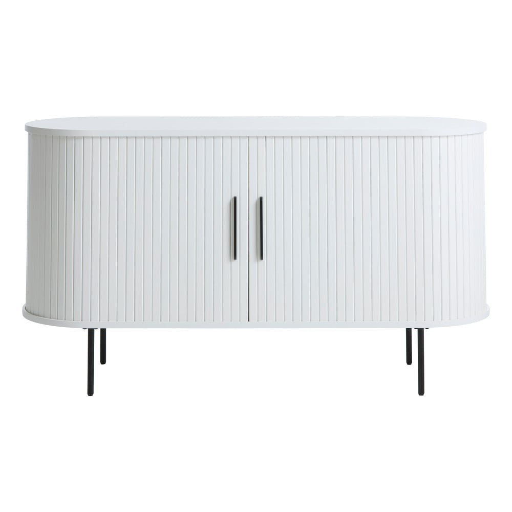 Comodă albă cu ușă glisantă 140x76x45 cm Nola – Unique Furniture