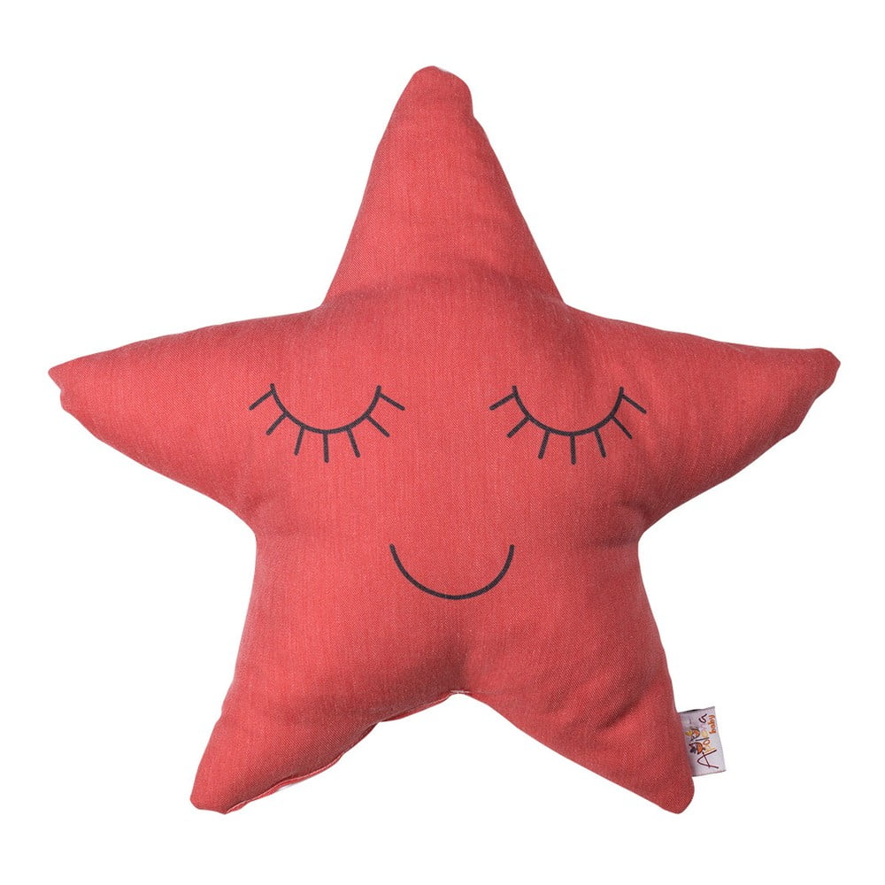 Pernă din amestec de bumbac pentru copii Mike & Co. NEW YORK Pillow Toy Star, 35 x 35 cm, roșu