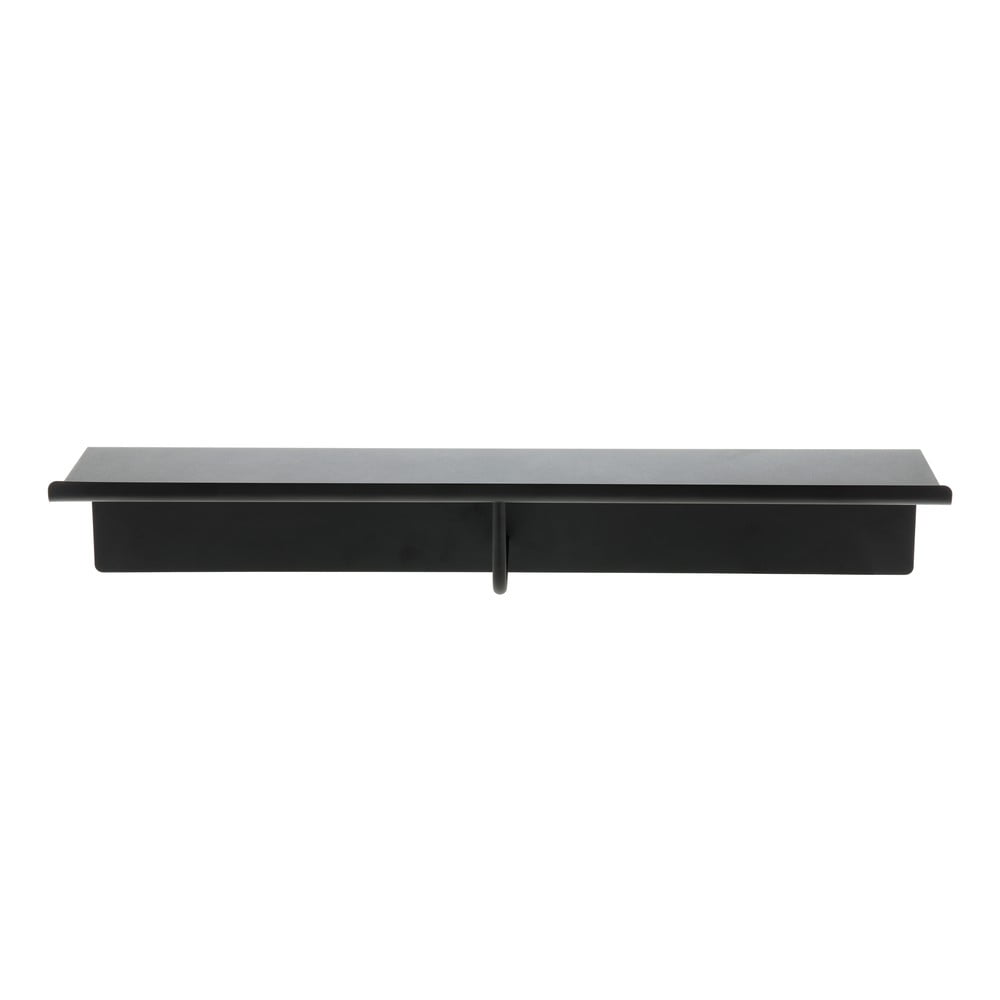Cuier de perete negru cu raft din oțel 21,5 cm A-Coat – Zone