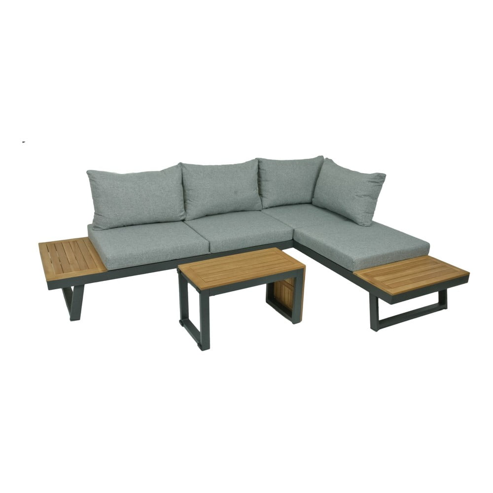Set mobilier de grădină din 3 piese, cadru din aluminiu ADDU Felice, gri ADDU