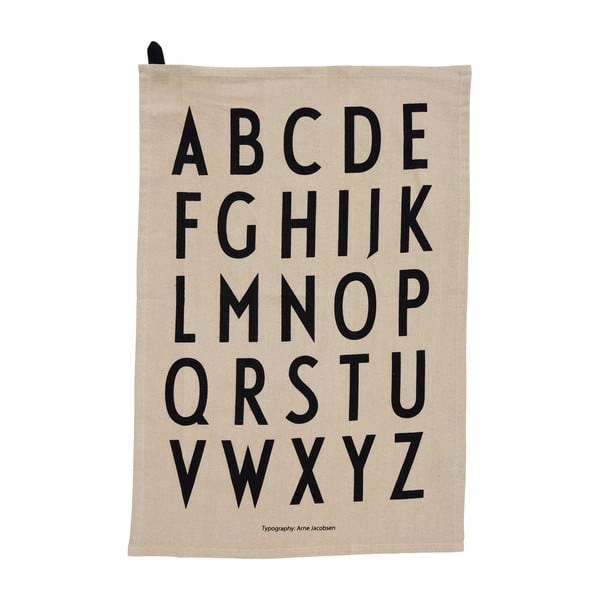 Prosop din bumbac Design Letters Alphabet, 40 x 60 cm, bej