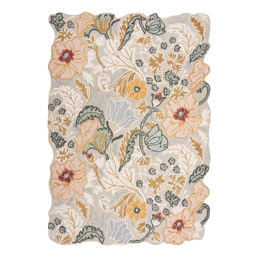 Covor roz deschis țesut manual din lână 120x170 cm Daphne Shaped Floral – Flair Rugs