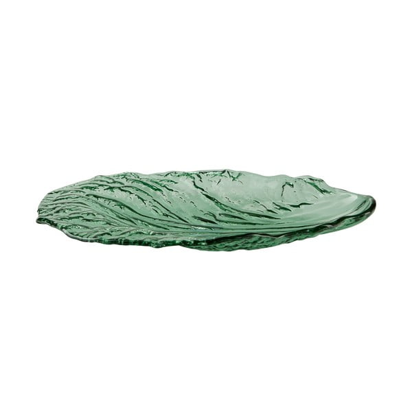 Farfurie servire din sticlă Bahne & CO, 28 x 18 cm, verde