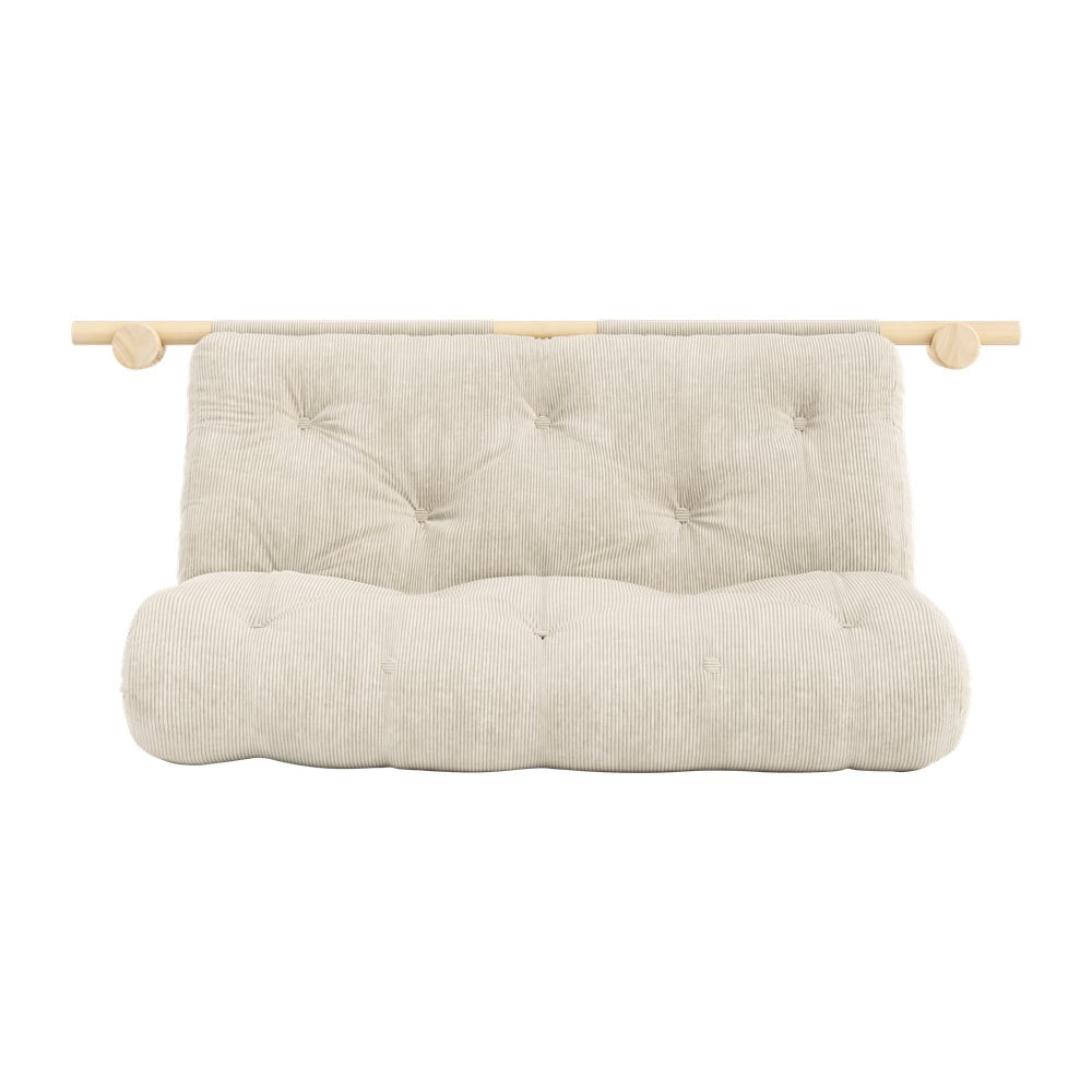 Canapea crem extensibilă cu tapițerie din catifea reiată 135 cm Hooked – Karup Design
