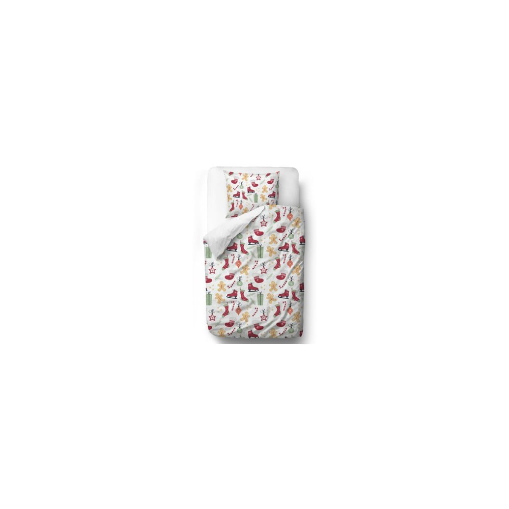 Lenjerie de pat din bumbac satinat cu model de crăciun butter kings winter accessories, 140 x 200 cm